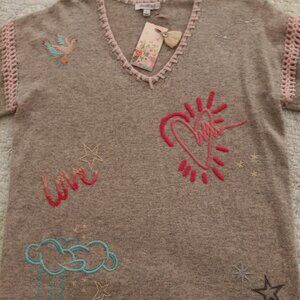 Johnny Was Antoinette Cashmere Whipstitch Pullover